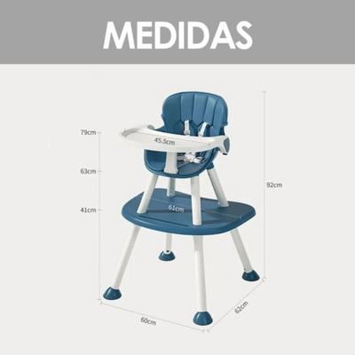 SILLA DE COMER MULTI ETAPAS 4 EN 1 AZUL BABYMINE - 6