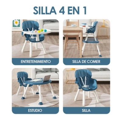 SILLA DE COMER MULTI ETAPAS 4 EN 1 AZUL BABYMINE - 8