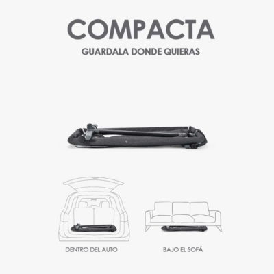 CUNA COLECHO MECEDORA CON RUEDAS GRIS BABYMINE - 3