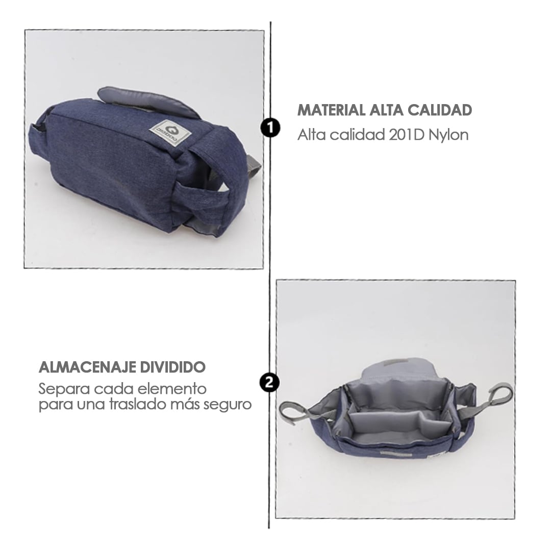 BOLSO BABYMINE AIEBAO MATERNAL COLGANTE COCHE BEBÉ AZUL - 6