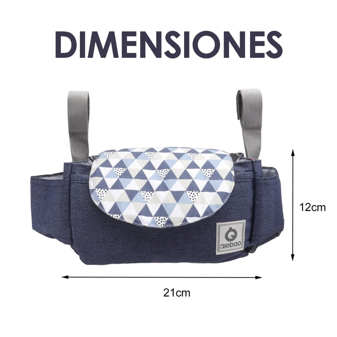 BOLSO BABYMINE AIEBAO MATERNAL COLGANTE COCHE BEBÉ AZUL - 8