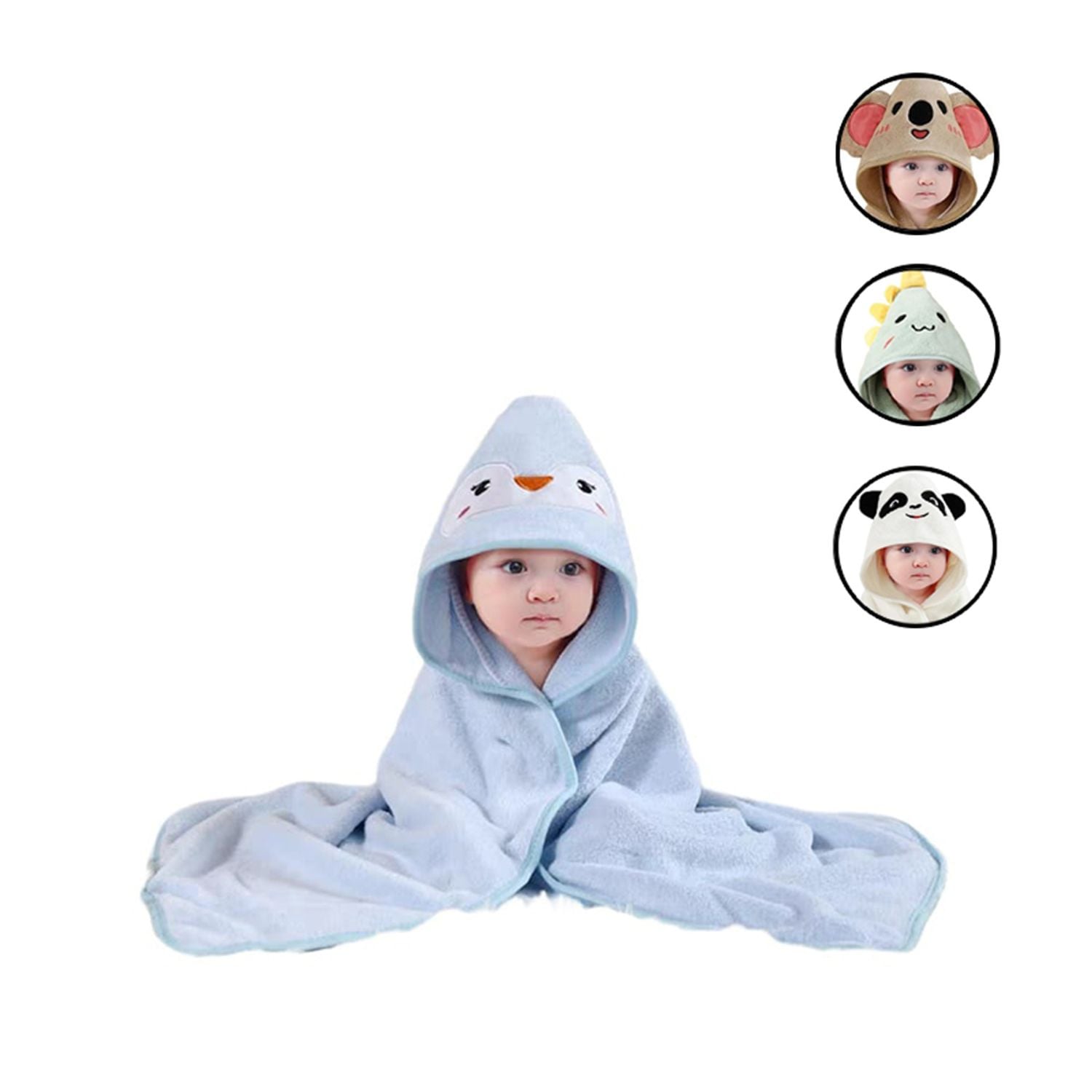 TOALLA BABYMINE DINOSAURIO PARA BEBÉ CON CAPUCHA - 1