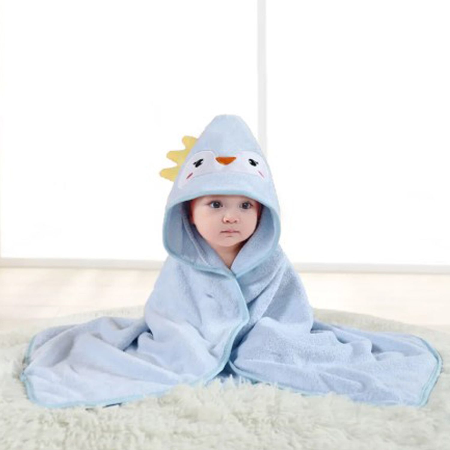 TOALLA BABYMINE DINOSAURIO PARA BEBÉ CON CAPUCHA - 2