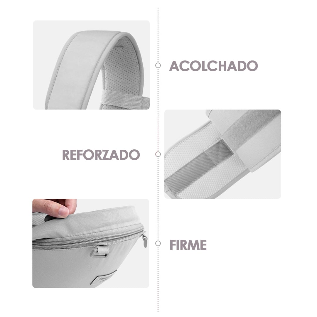 PORTABEBÉ BABYMINE ERGONÓMICO ASIENTO MULTIFUNCIONAL 6 EN 1 GRIS - 5