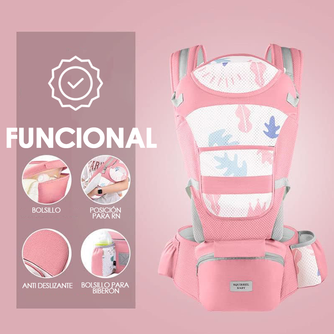 PORTABEBÉ BABYMINE ERGONÓMICO ASIENTO MULTIFUNCIONAL 6 EN 1 GRIS - 7