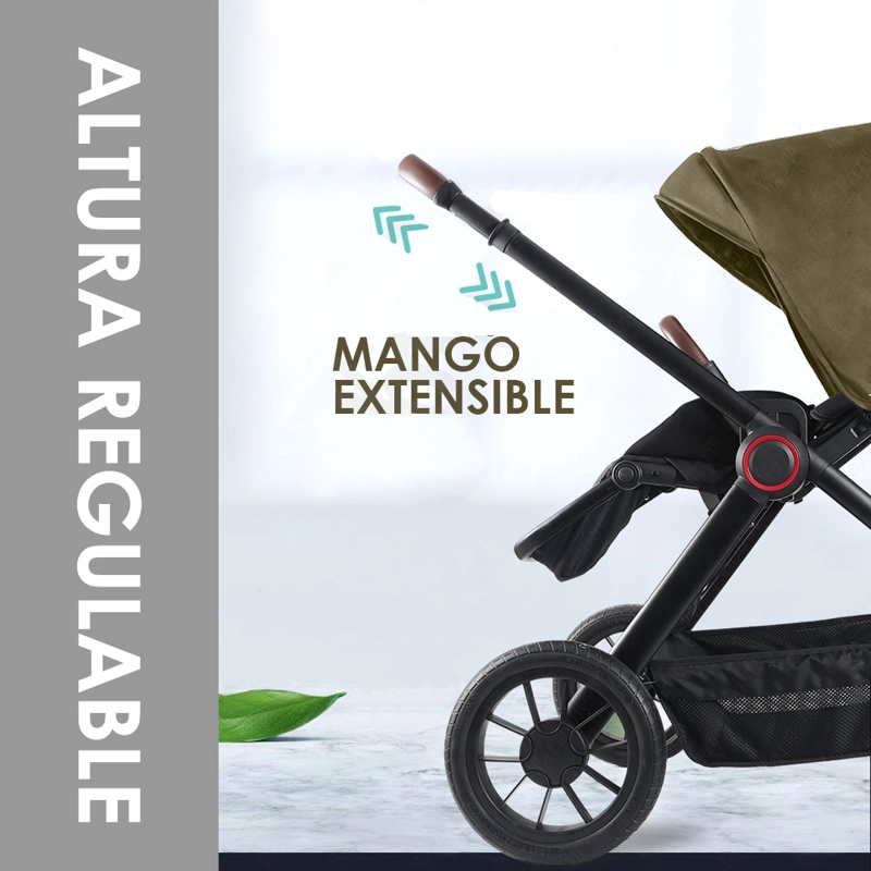 COCHE DE BEBÉ ASIENTO REVERSIBLE VERDE GOLD BABYMINE - 5