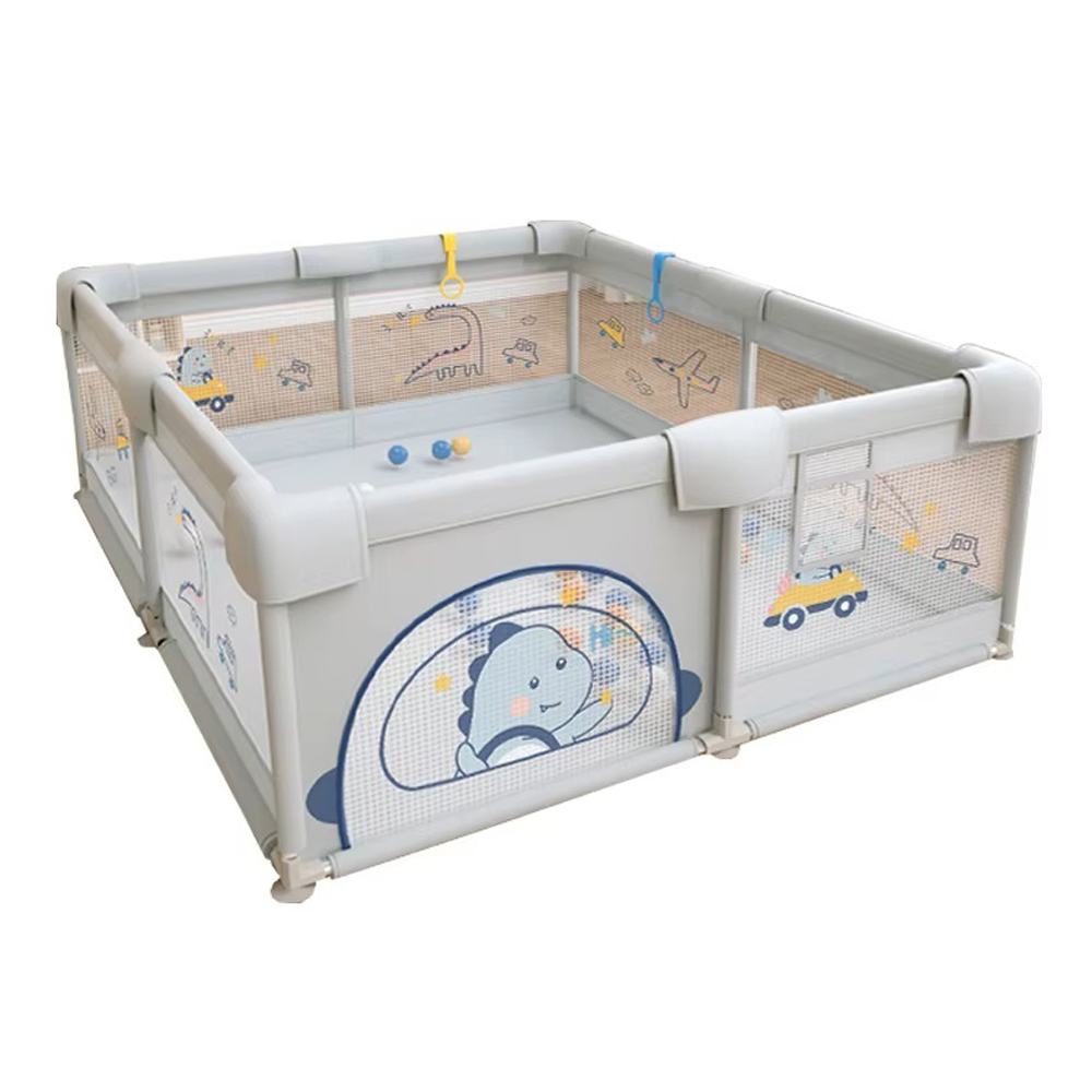 CORRAL DE JUEGOS PARA BEBE S 1.2 X 1.8 M GRIS - BABYMINE - 1