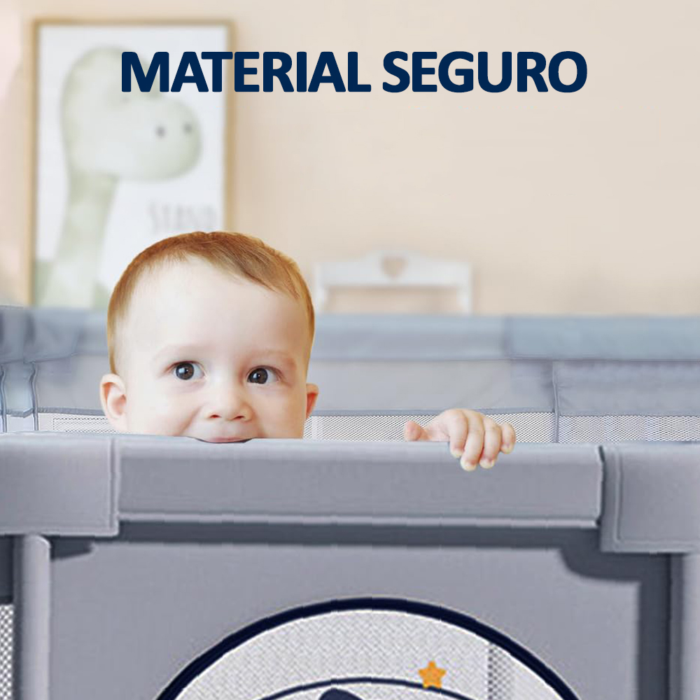 CORRAL DE JUEGOS PARA BEBE S 1.2 X 1.8 M GRIS - BABYMINE - 4