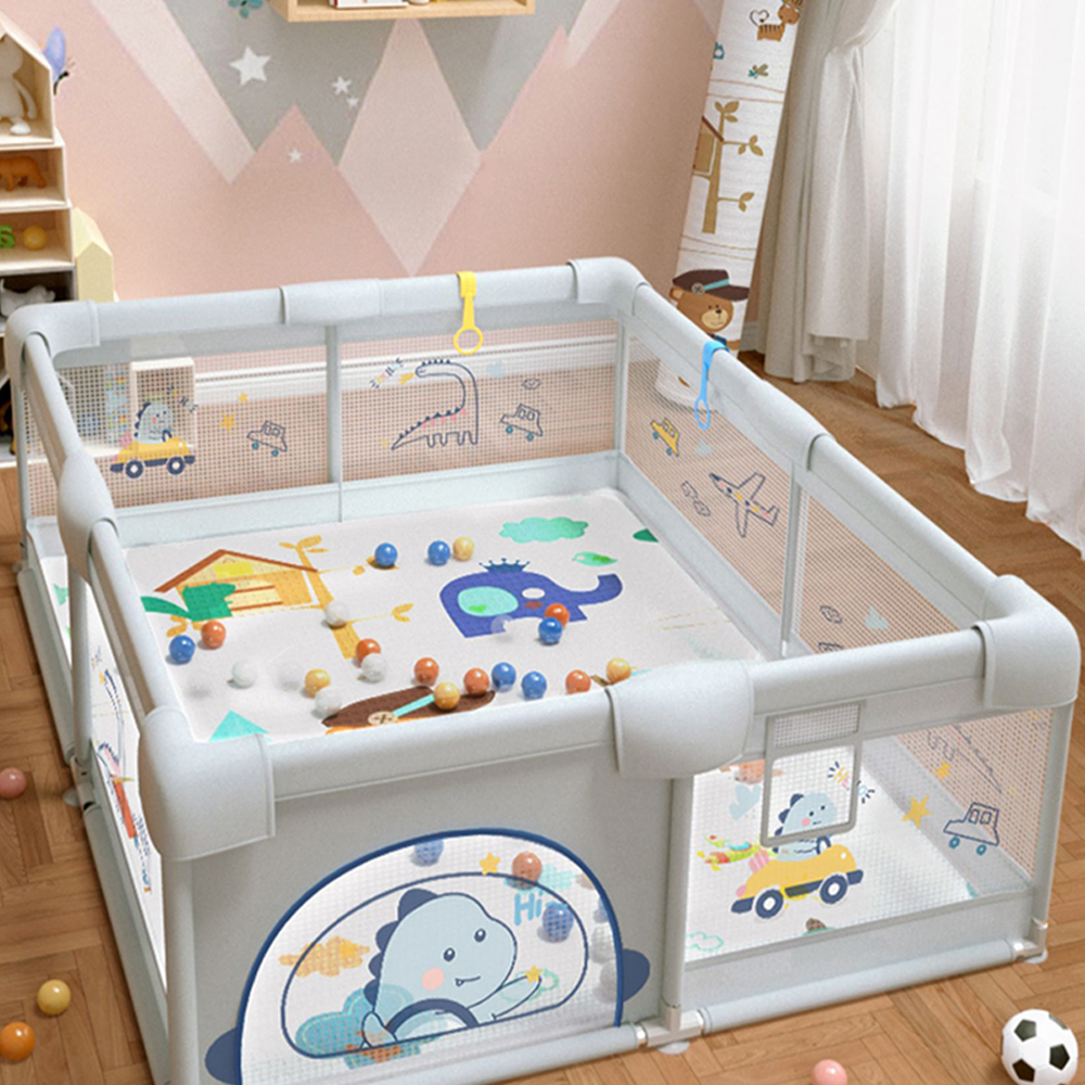 CORRAL DE JUEGOS PARA BEBE S 1.2 X 1.8 M GRIS - BABYMINE - 9