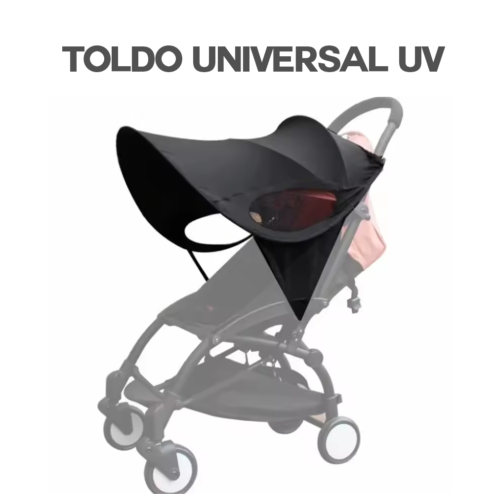 TOLDO PARA COCHES DE BEBE  UV UNIVERSAL NEGRO  BABYMINE - 2