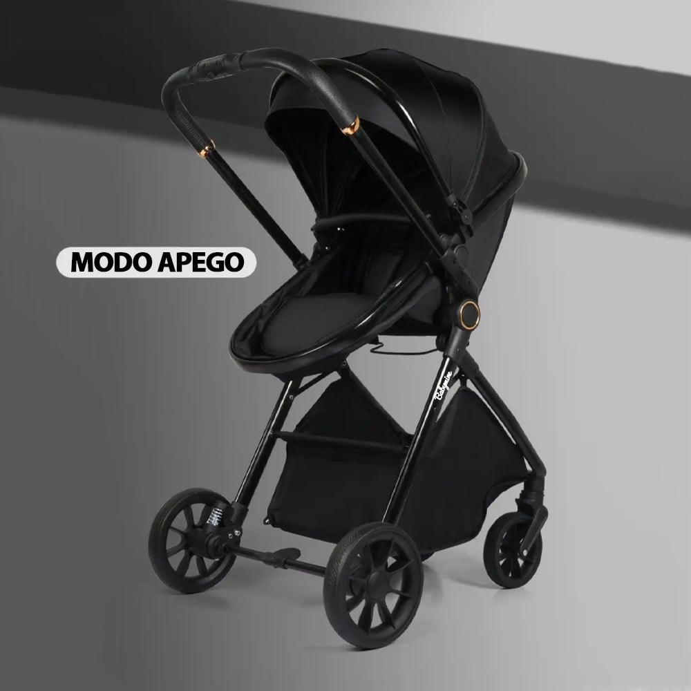 COCHE DE BEBE  Y SILLA NIDO BOLSO PRIME NEGRO – BABYMINE - 3