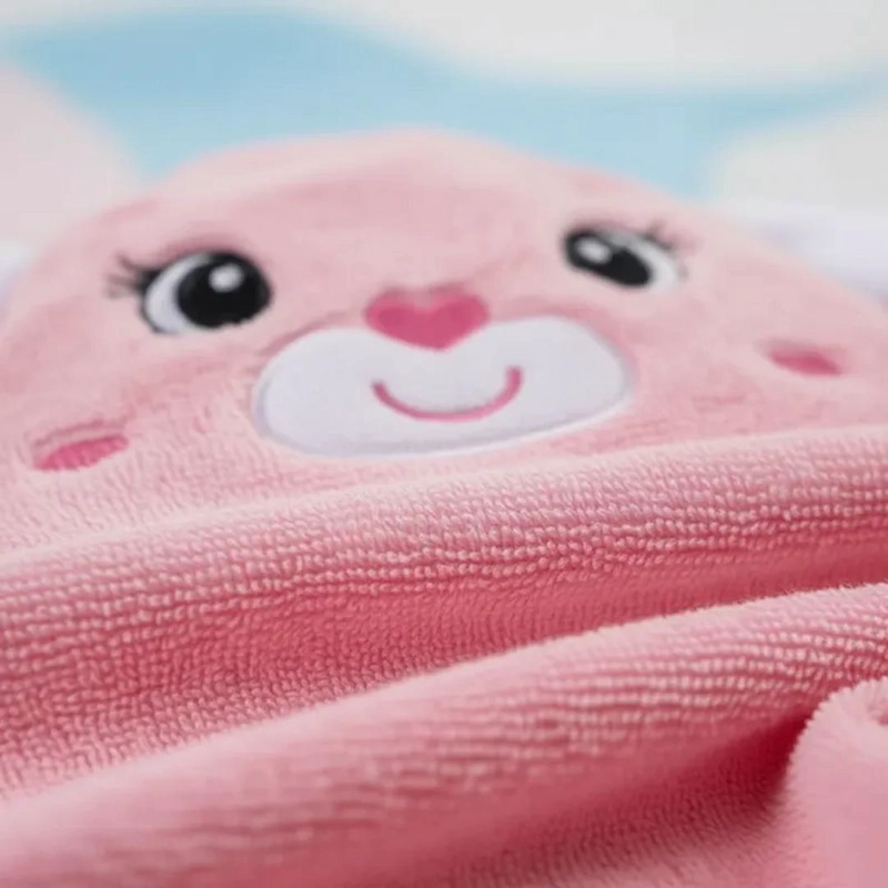 TOALLA PARA BEBE  CON CAPUCHA CONEJO ROSADO - BABYMINE - 3