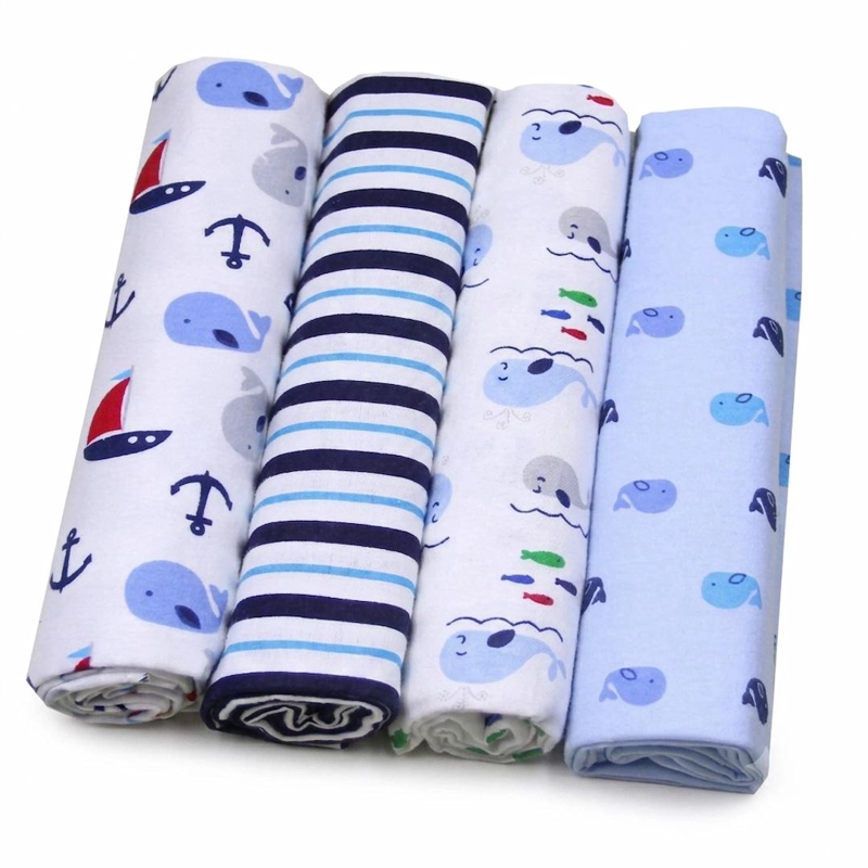 SET 4 TUTOS BEBE  FRANELA 100% ALGODON MARINEROS AZUL – BABYMINE - 1