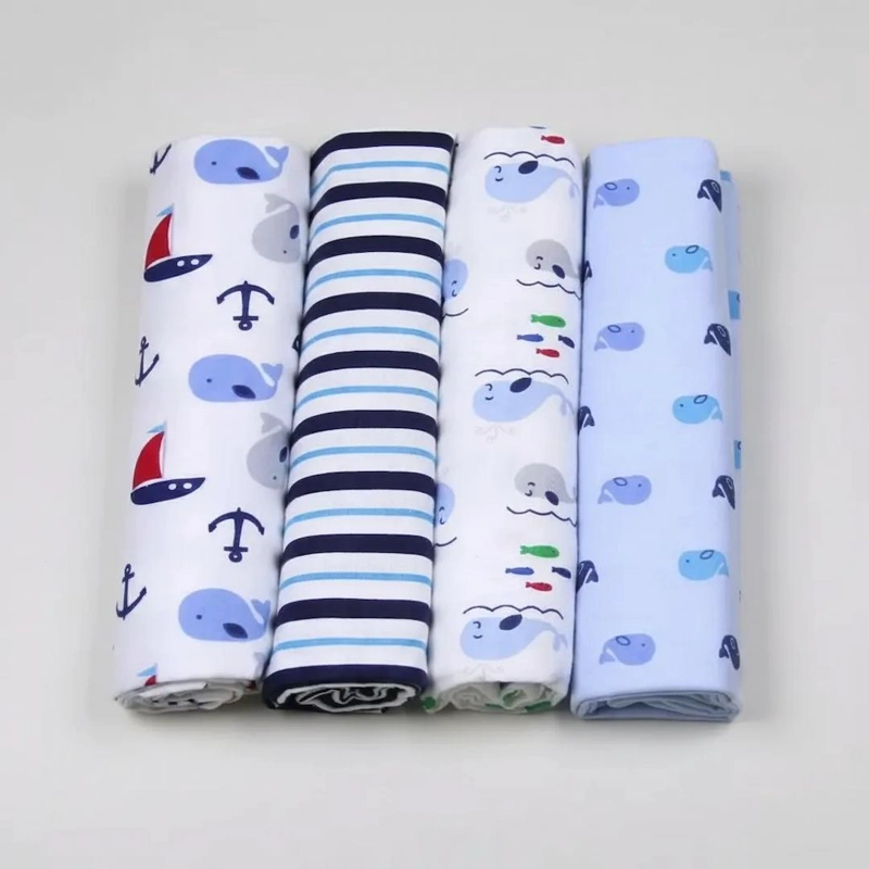 SET 4 TUTOS BEBE  FRANELA 100% ALGODON MARINEROS AZUL – BABYMINE - 5