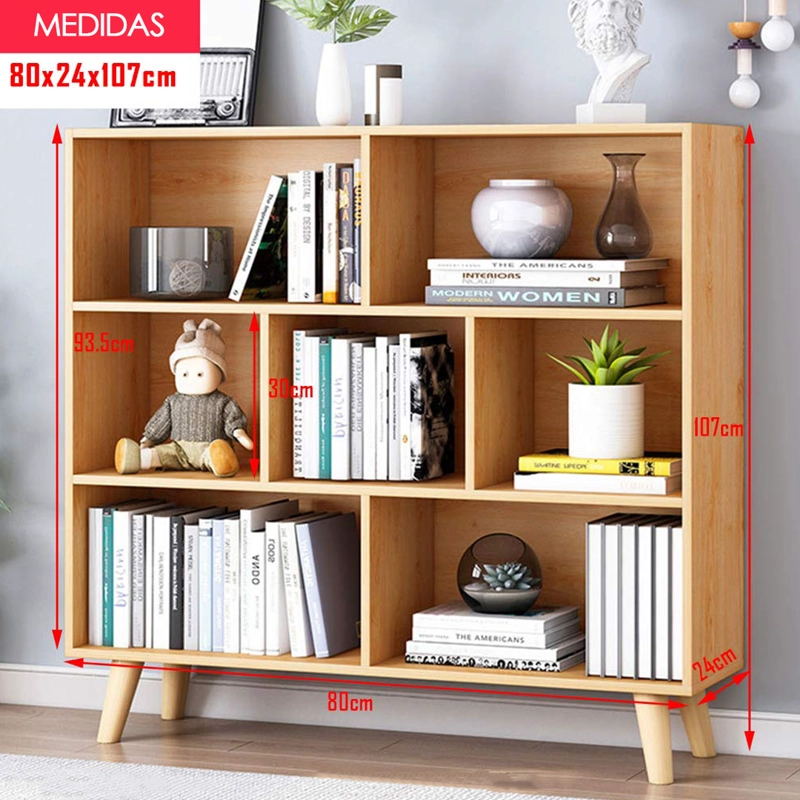 ESTANTE LIBRERO ESTILO NORDICO 107 × 80 × 24 CM - 3