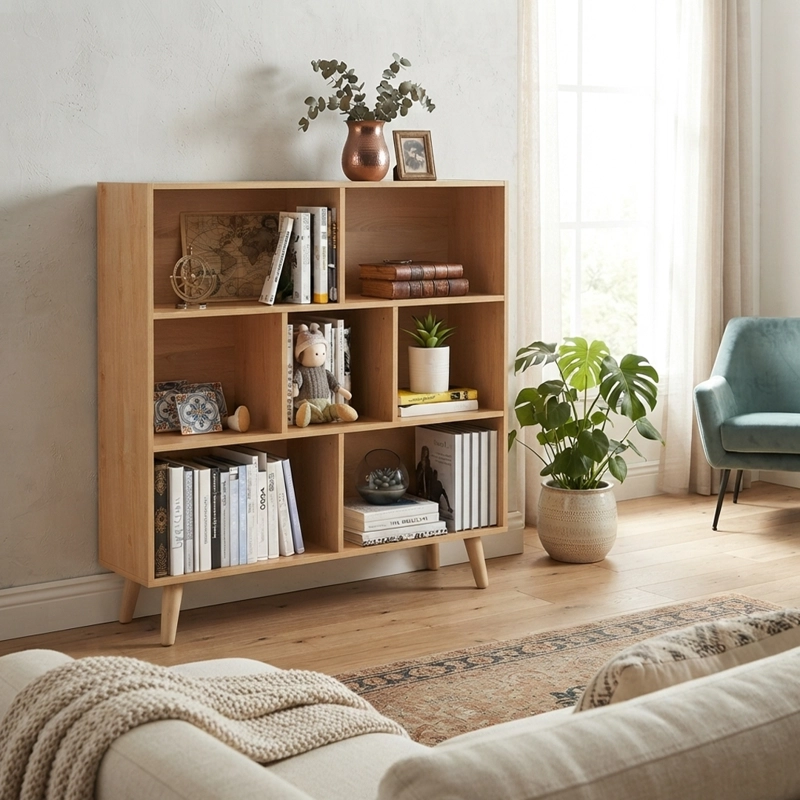 ESTANTE LIBRERO ESTILO NORDICO 107 × 80 × 24 CM - 5