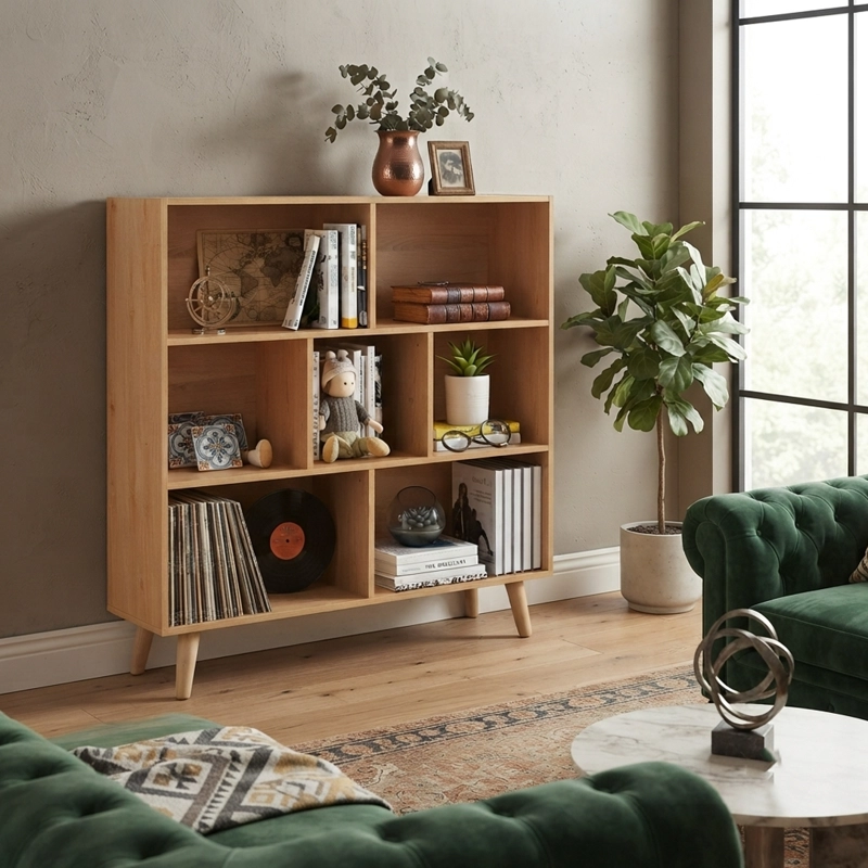 ESTANTE LIBRERO ESTILO NORDICO 107 × 80 × 24 CM - 6
