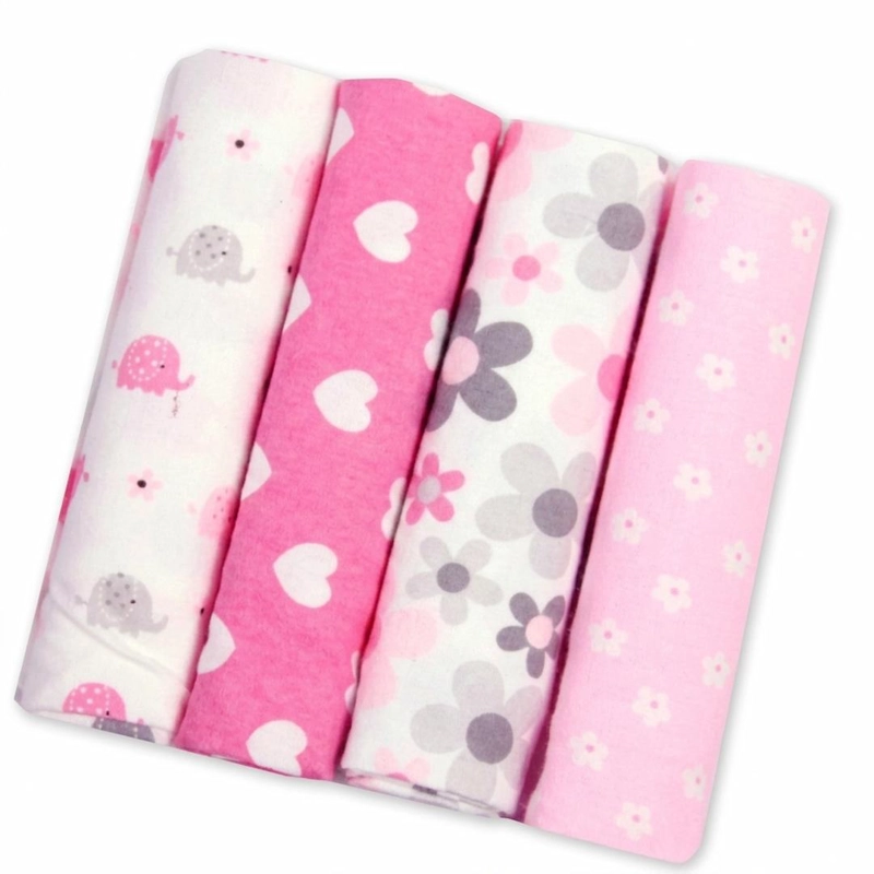 SET 4 TUTOS BEBE  FRANELA 100% ALGODON CORAZONES – BABYMINE - 1