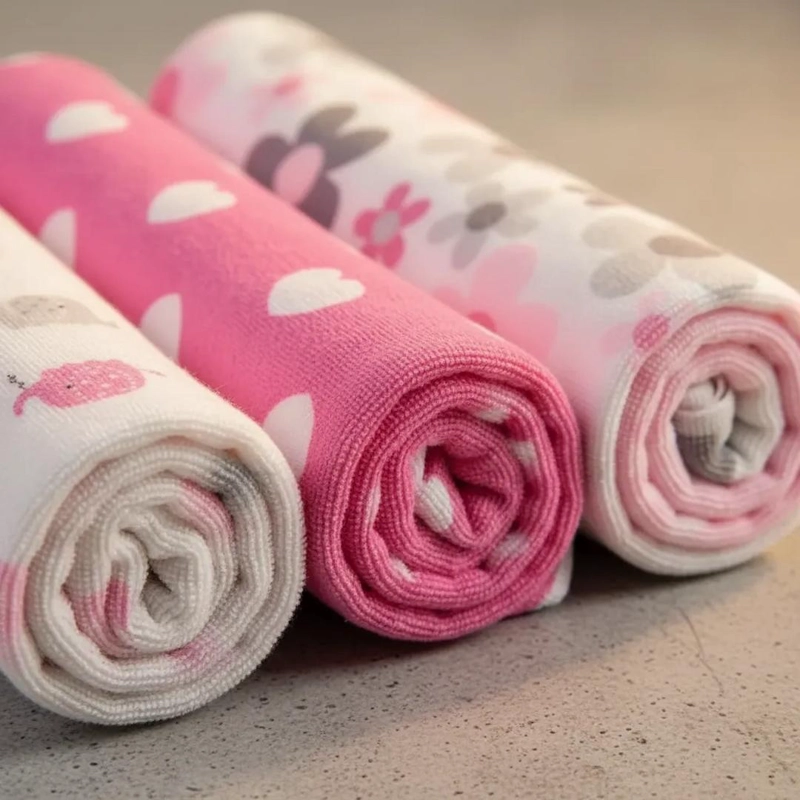 SET 4 TUTOS BEBE  FRANELA 100% ALGODON CORAZONES – BABYMINE - 3