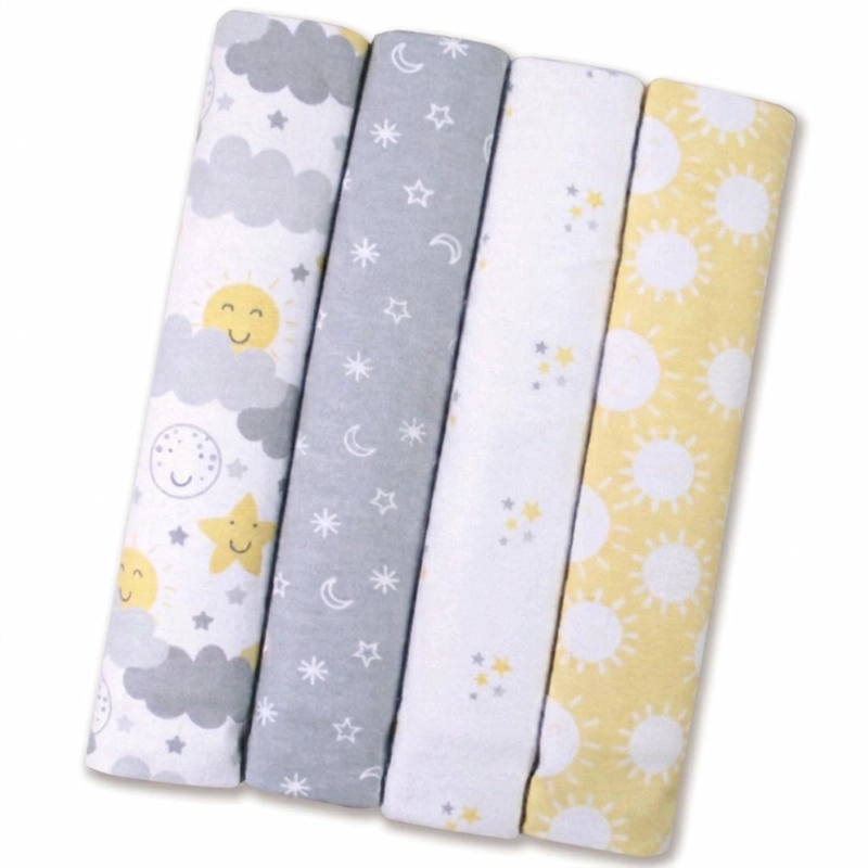 SET 4 TUTOS BEBE  FRANELA 100% ALGODON SOLES – BABYMINE - 1