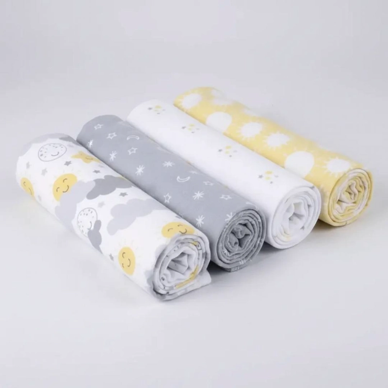 SET 4 TUTOS BEBE  FRANELA 100% ALGODON SOLES – BABYMINE - 3