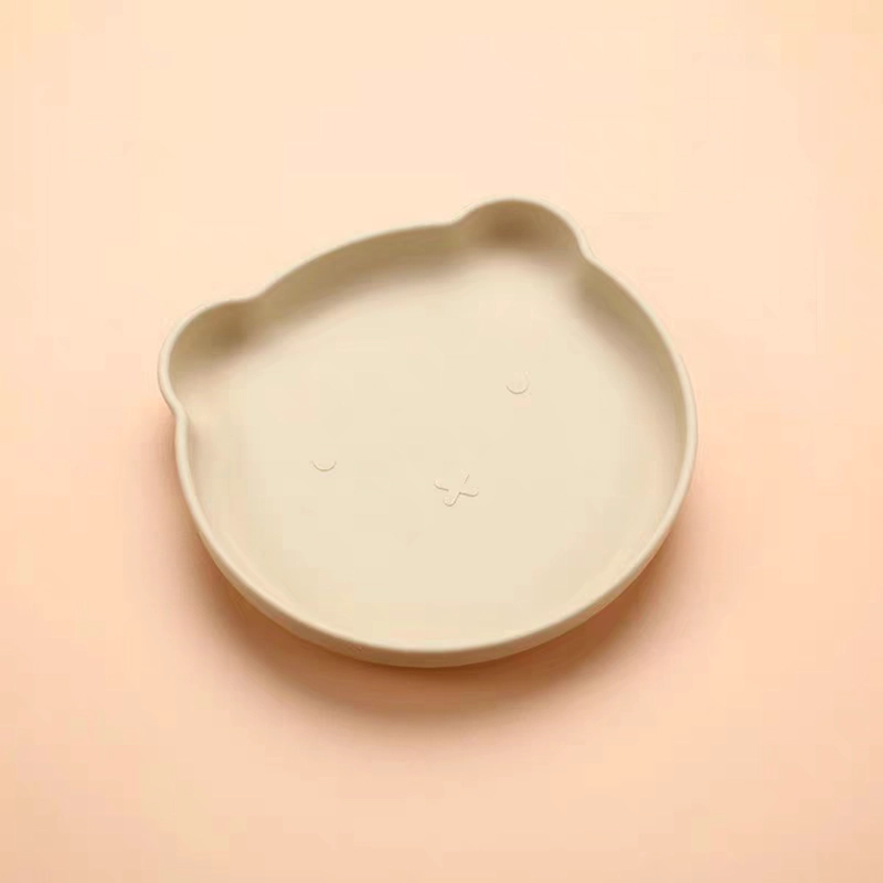 SET DE ALIMENTACION SILICONA PLATOS BEBE 5 PIEZAS BEIGE - BABYMINE - 2