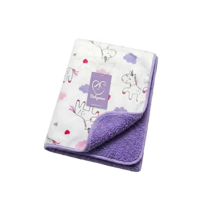 MANTA FRAZADA PARA BEBE DISEÑOS - LILA - BABYMINE - 1