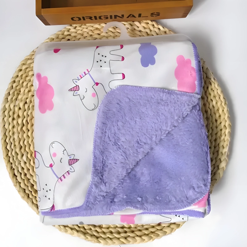 MANTA FRAZADA PARA BEBE DISEÑOS - LILA - BABYMINE - 2