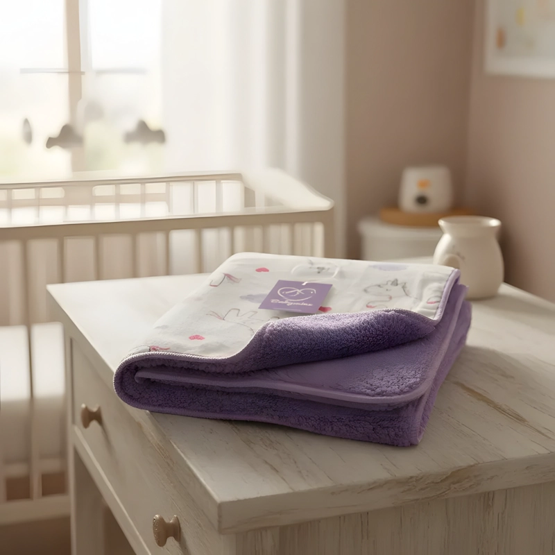 MANTA FRAZADA PARA BEBE DISEÑOS - LILA - BABYMINE - 4