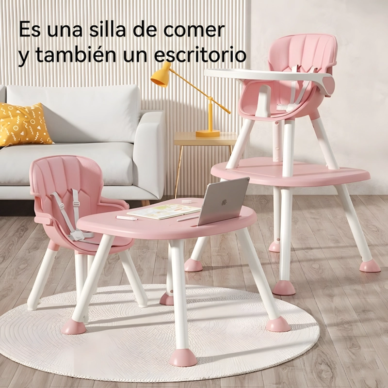 SILLA DE COMER MULTI ETAPAS 4 EN 1 ROSADA BABYMINE - 3