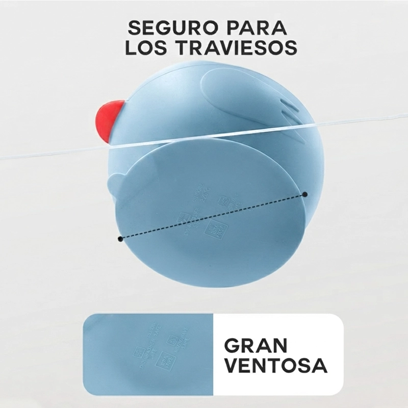 SET DE ALIMENTACION SILICONA BEBE  4 PIEZAS CELESTE - BABYMINE - 2