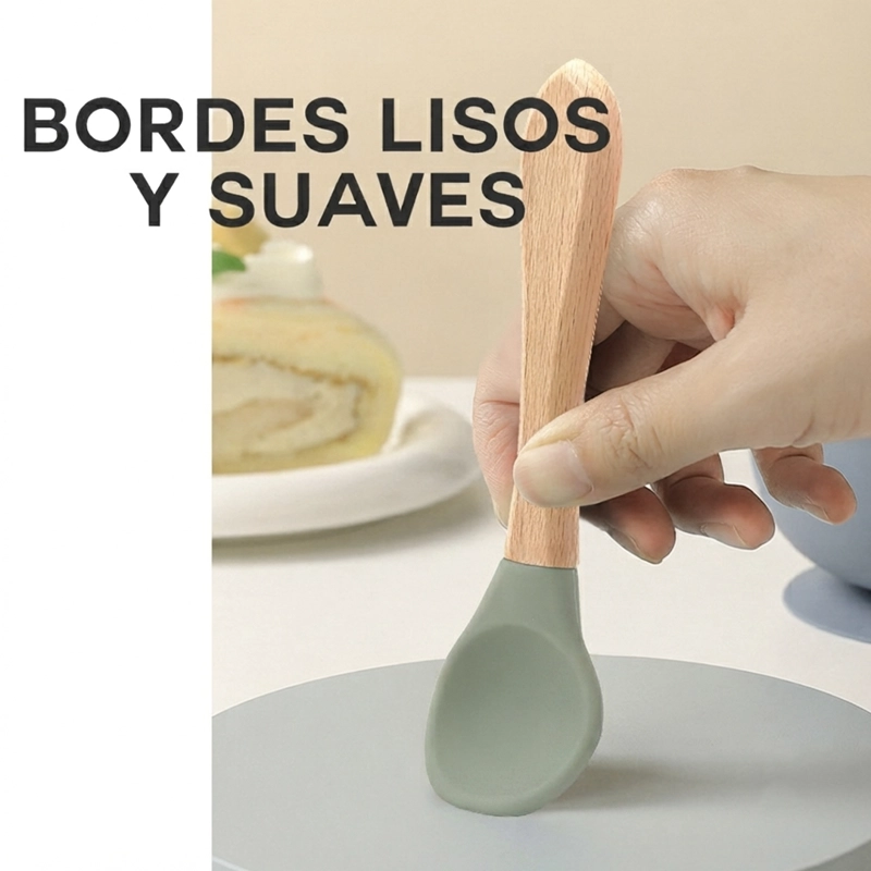 SET DE ALIMENTACION SILICONA BEBE  4 PIEZAS VERDE - BABYMINE - 3