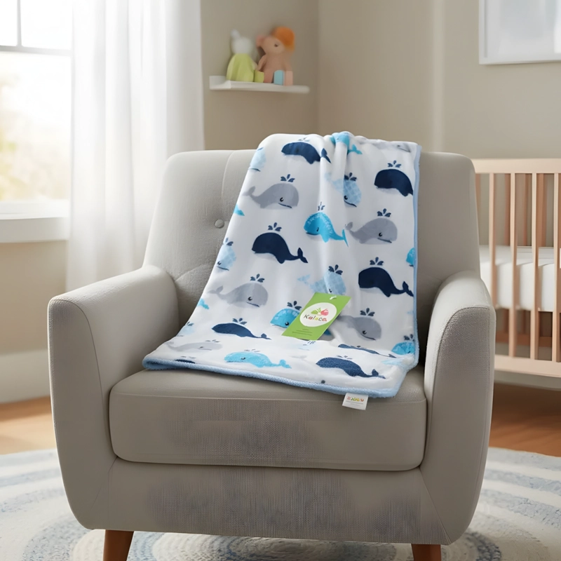 MANTA FRAZADA PARA BEBE DISEÑOS - AGUA - BABYMINE - 4