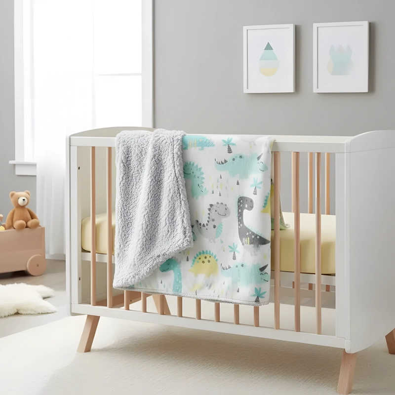 MANTA FRAZADA PARA BEBE DISEÑOS - VERDE - BABYMINE - 2