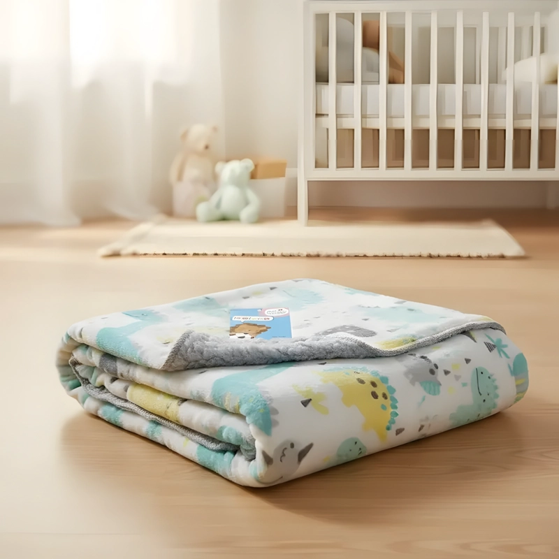 MANTA FRAZADA PARA BEBE DISEÑOS - VERDE - BABYMINE - 4