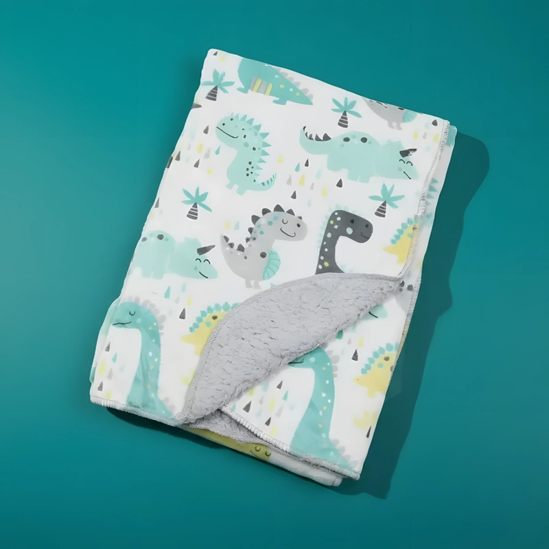 MANTA FRAZADA PARA BEBE DISEÑOS - VERDE - BABYMINE - 6