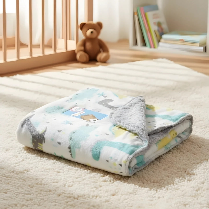 MANTA FRAZADA PARA BEBE DISEÑOS - VERDE - BABYMINE - 7
