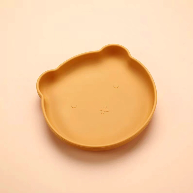 SET DE ALIMENTACION SILICONA PLATOS BEBE 5 PIEZAS AMARILLO - BABYMINE - 2