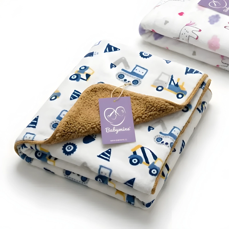 MANTA FRAZADA PARA BEBE DISEÑOS - AZUL - BABYMINE - 5