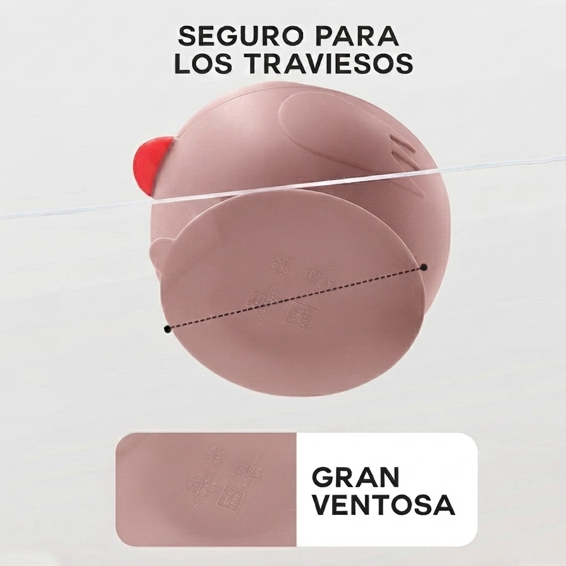 SET DE ALIMENTACION SILICONA BEBE  4 PIEZAS ROSADO - BABYMINE - 2
