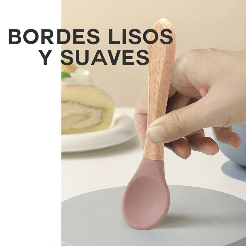 SET DE ALIMENTACION SILICONA BEBE  4 PIEZAS ROSADO - BABYMINE - 3