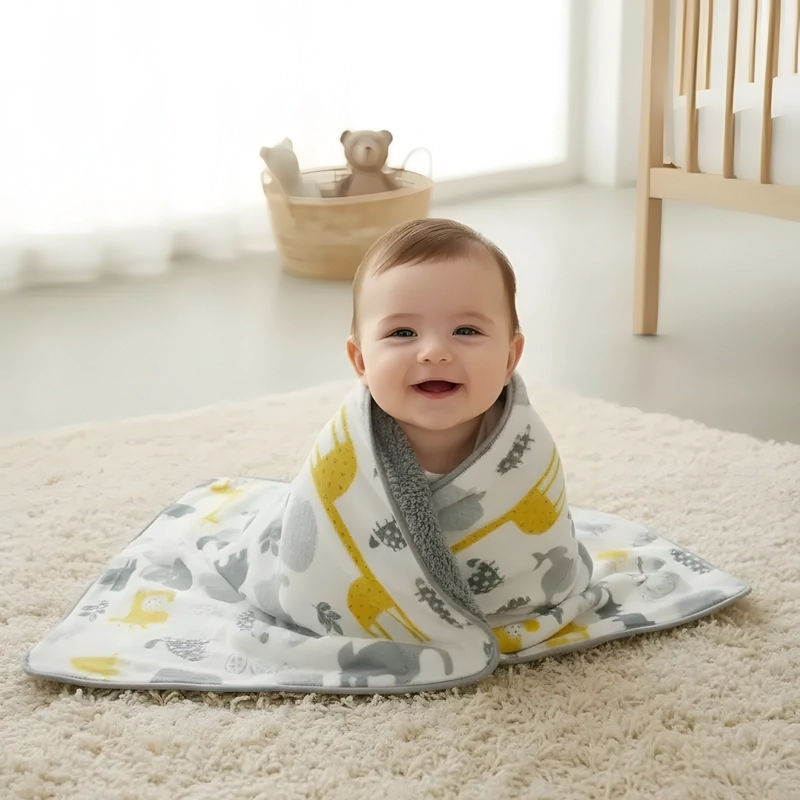 MANTA FRAZADA PARA BEBE DISEÑOS - GRIS CLARO - BABYMINE - 2