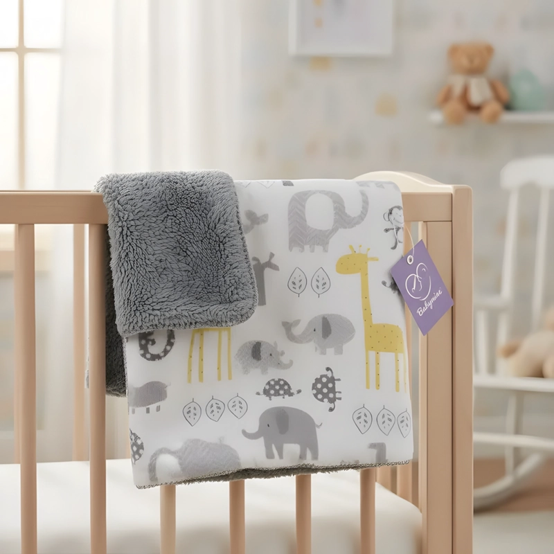 MANTA FRAZADA PARA BEBE DISEÑOS - GRIS CLARO - BABYMINE - 3