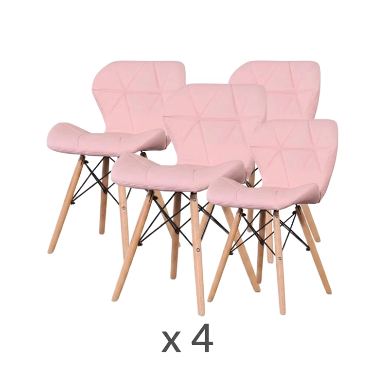 SET 4 SILLAS NORDICAS EAMES MARIPOSA ROSADO BABYMINE - 1