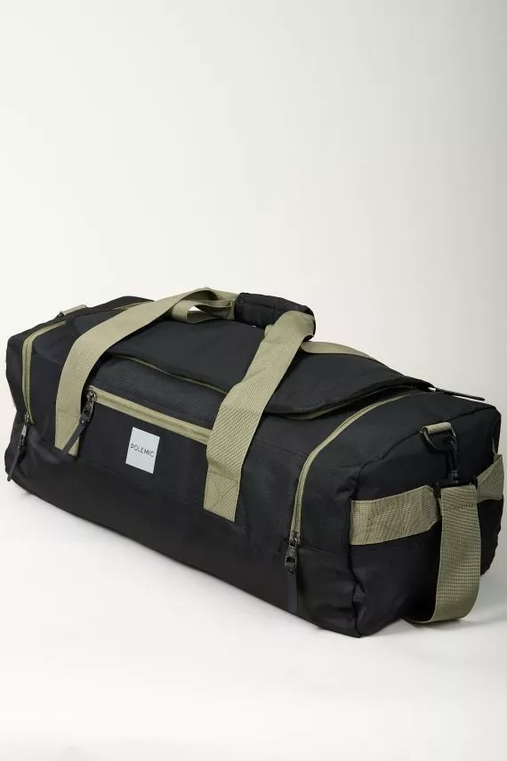 BOLSO DE VIAJE 40 LITROS NEGRO/VERDE - POLEMIC - 2