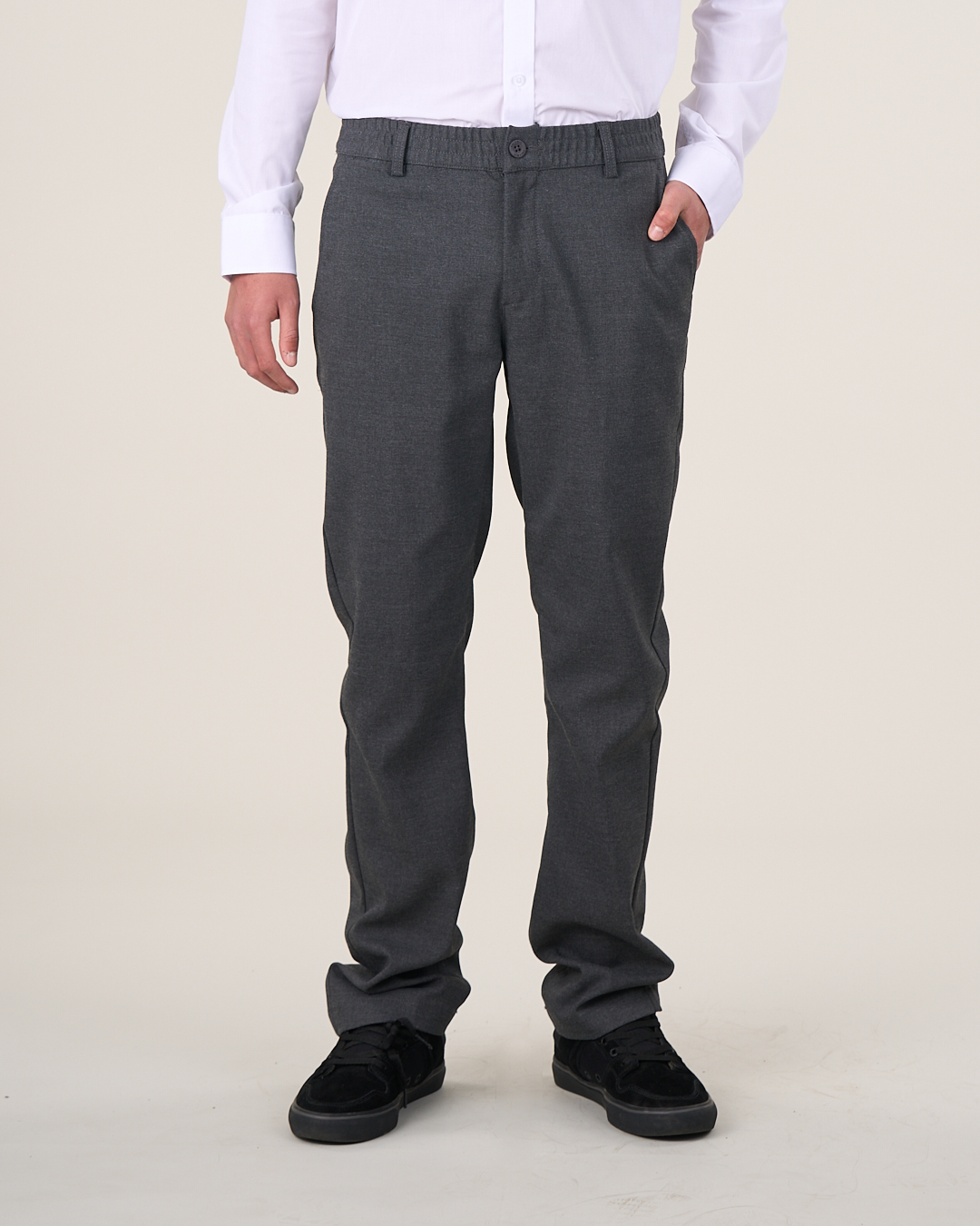 PANTALÓN NIÑO POLEMIC GRIS ESCOLAR SLIM FIT - 1
