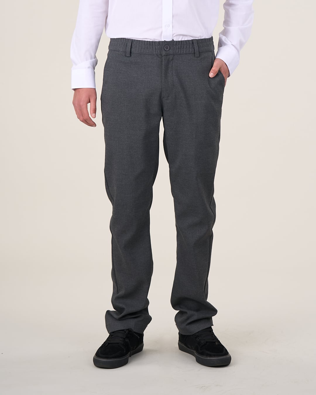 PANTALÓN NIÑO POLEMIC GRIS ESCOLAR SLIM FIT - 1