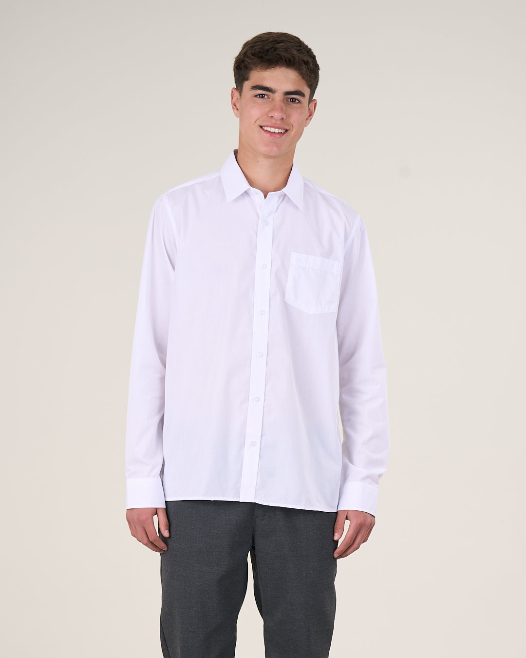 CAMISA BLANCA ESCOLAR SLIM FIT 12 A 18 POLEMIC - 1