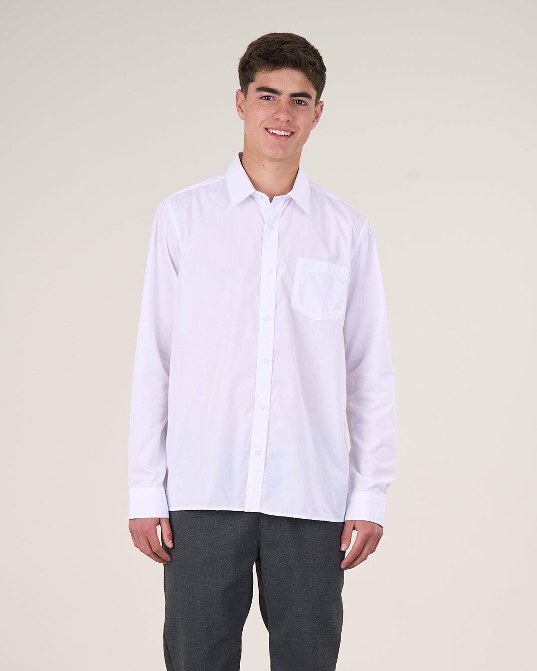 CAMISA BLANCA ESCOLAR SLIM FIT 12 A 18 POLEMIC - 1