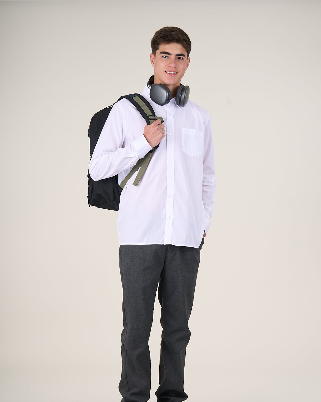 CAMISA BLANCA ESCOLAR SLIM FIT 12 A 18 POLEMIC - 4